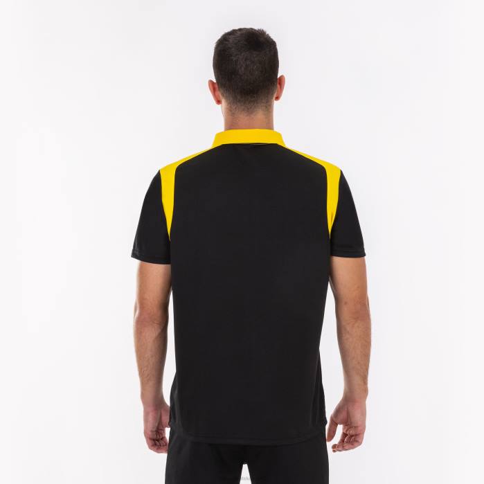 hr Joma polo majica kratkih rukava prvenstvo v crno žuta 6FVN2950 muškarci