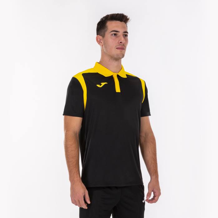hr Joma polo majica kratkih rukava prvenstvo v crno žuta 6FVN2950 muškarci