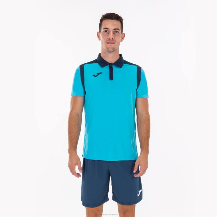 hr Joma polo majica kratkih rukava prvenstvo v fluorescentno tirkizno tamnoplava 6FVN975 muškarci