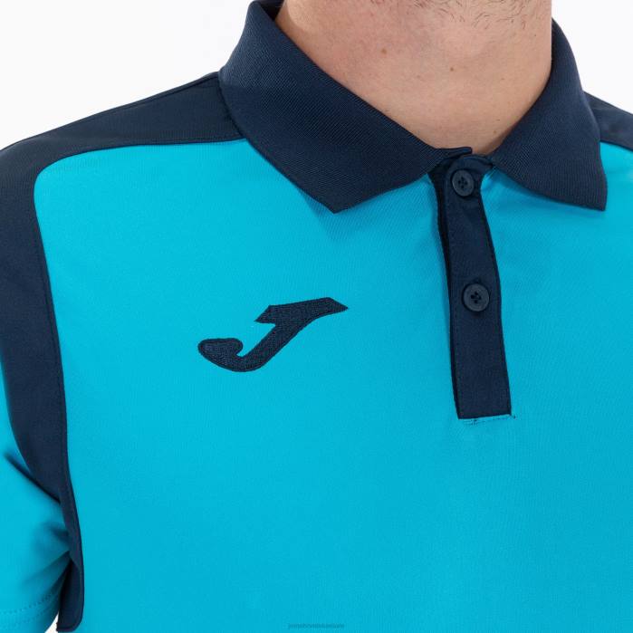 hr Joma polo majica kratkih rukava prvenstvo v fluorescentno tirkizno tamnoplava 6FVN975 muškarci