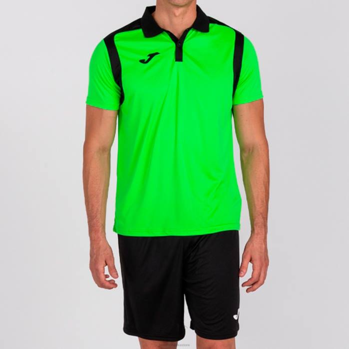 hr Joma polo majica kratkih rukava prvenstvo v fluorescentno zelena crna 6FVN557 muškarci