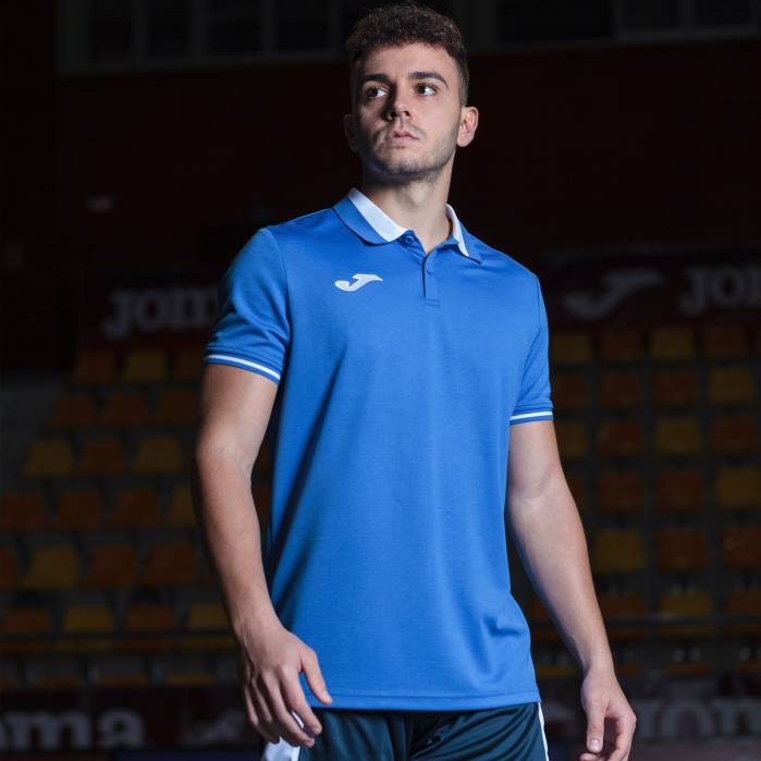 hr Joma polo majica kratkih rukava prvenstvo vi kraljevsko plava bijela 6FVN1339 muškarci