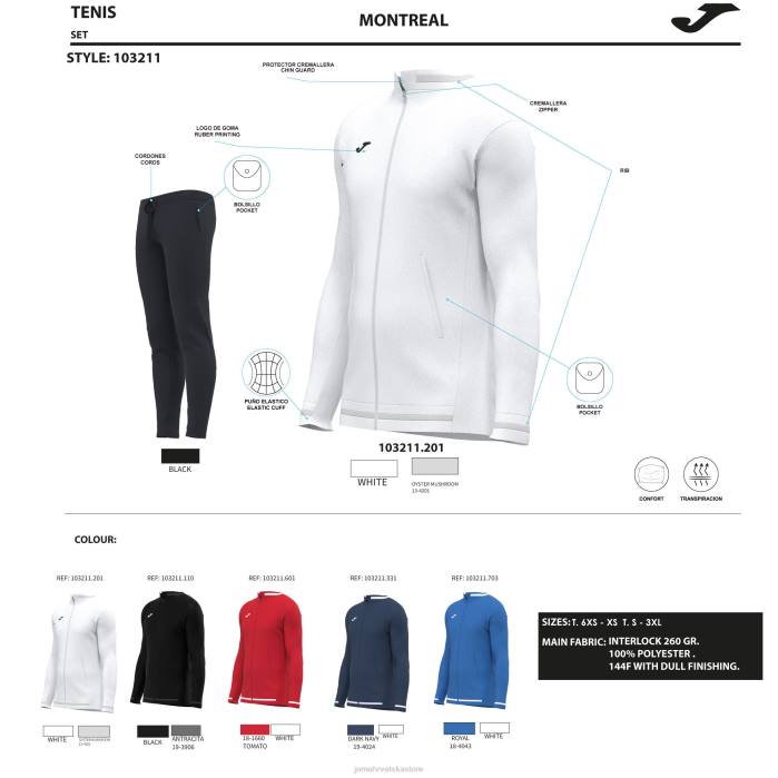 hr Joma trenirka montreal crno tamno sivo 6FVN216 muškarci