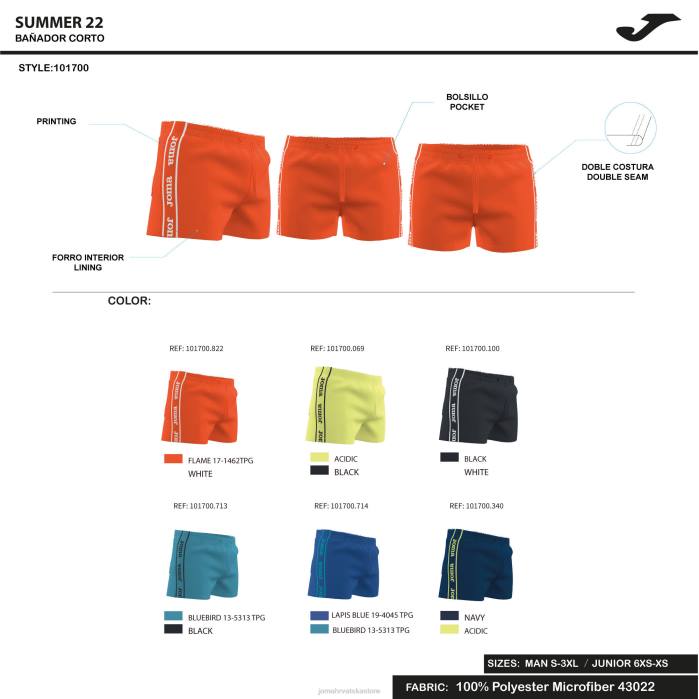 hr Joma kupaće gaće cesta fluorescentno žuta 6FVN1221 muškarci