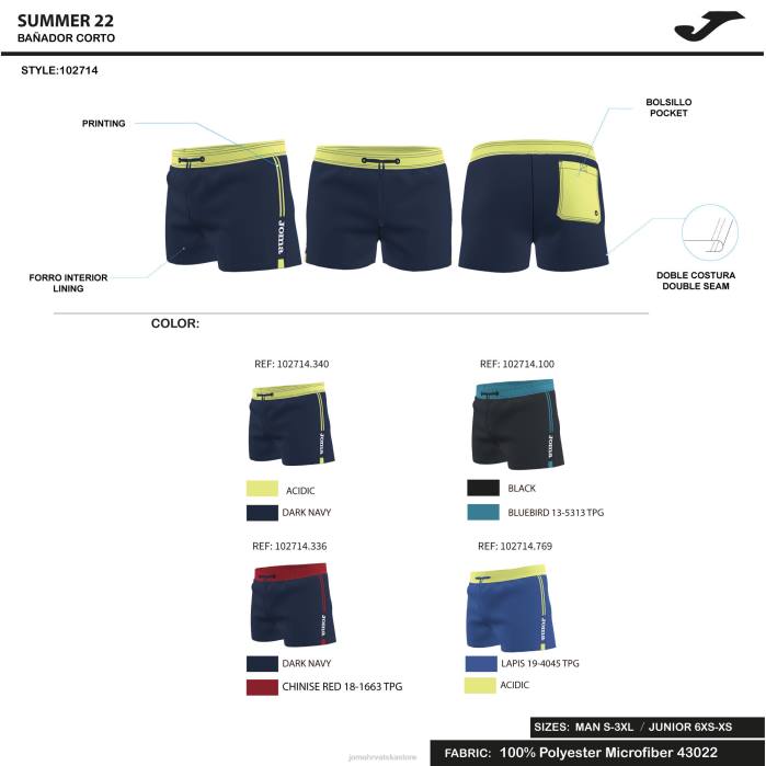 hr Joma kupaće gaće klasične crno 6FVN4231 muškarci
