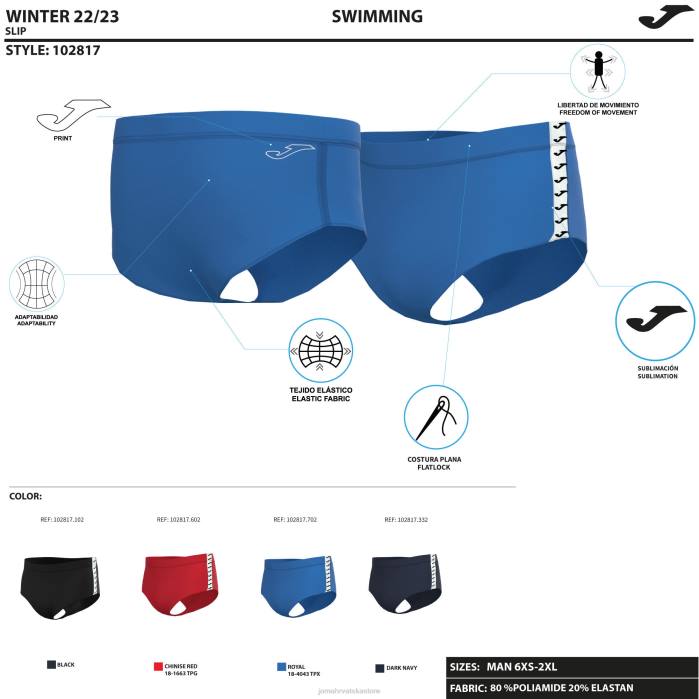 hr Joma kupaće gaćice prskanje crno 6FVN654 muškarci