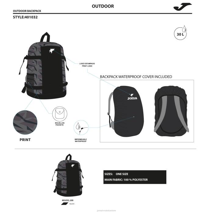 hr Joma ruksak-cipela bag explorer crno 6FVN980