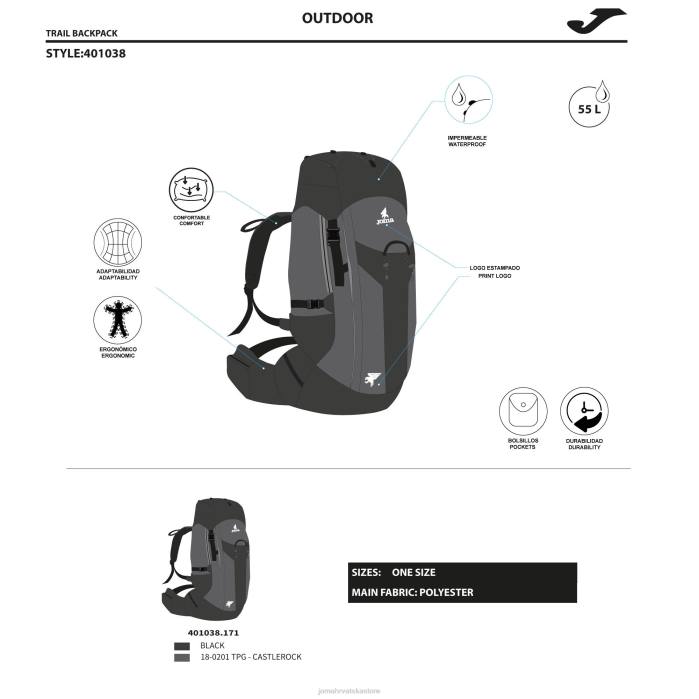 hr Joma ruksak-cipela bag explorer crno tamno sivo 6FVN756