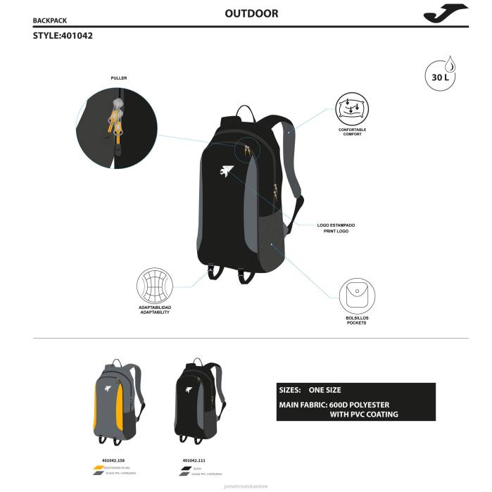 hr Joma ruksak-cipela bag explorer tamno sivo žuta 6FVN3859