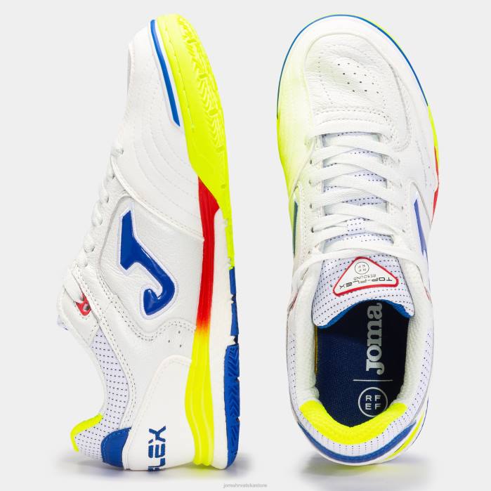 hr Joma tenisice za futsal top flex rebound 22 dvoranski španjolski futsal izbor bijelo fluorescentno žuto 6FVN3710