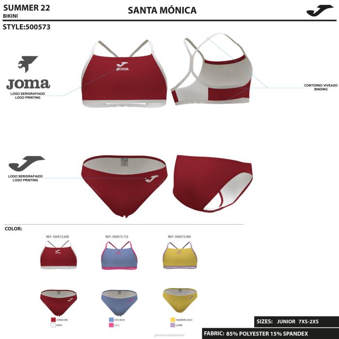 hr Joma djevojka u bikiniju santa monica žuta boja 6FVN4380