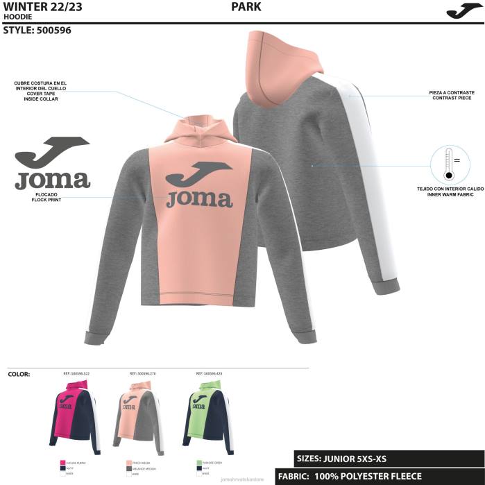 hr Joma džemper s kapuljačom park zelena tamnoplava 6FVN2805