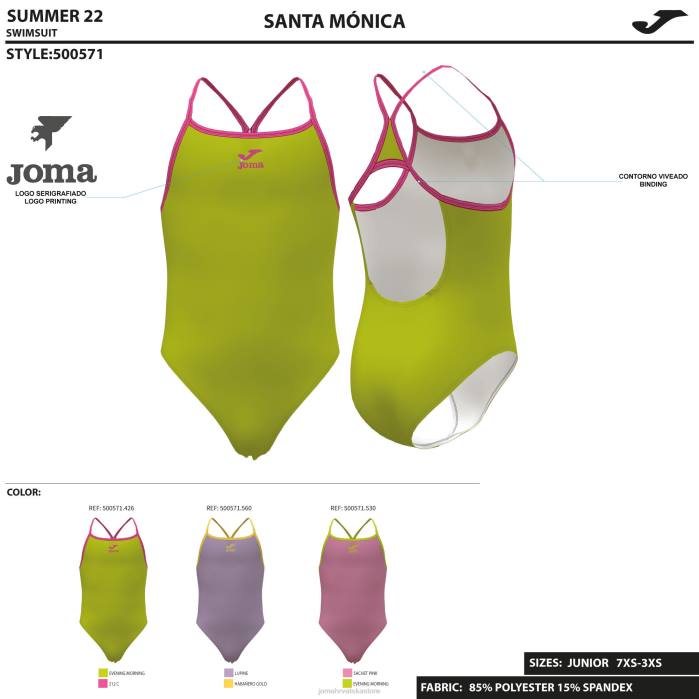 hr Joma djevojka u kupaćem kostimu santa monica ružičasta 6FVN4379