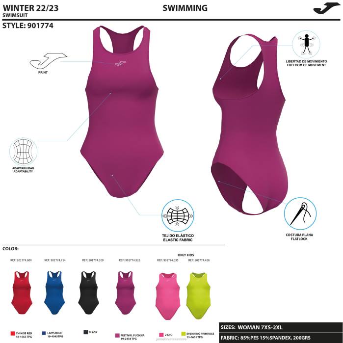 hr Joma kupaći kostim cura splash fluorescentno ružičasta 6FVN4381