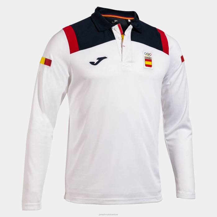 hr Joma polo majica dugih rukava Španjolski olimpijski odbor bijela 6FVN3246