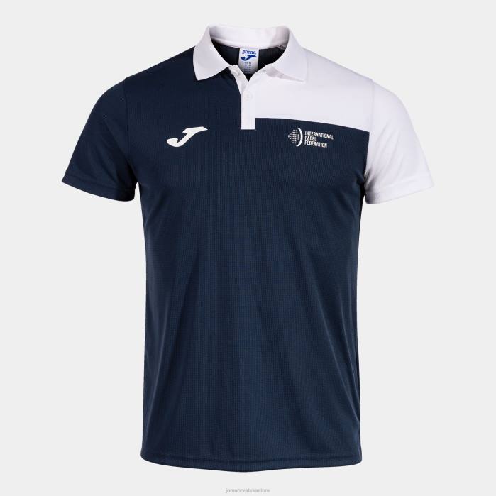 hr Joma polo majica kratkih rukava međunarodna padel federacija tamnoplava bijela 6FVN660