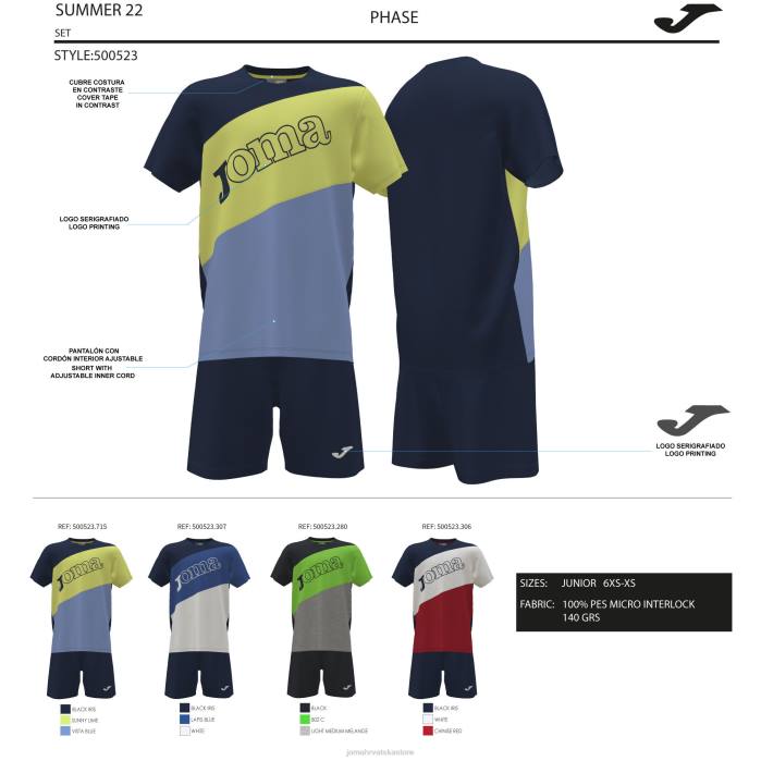 hr Joma set dječak faza tamnoplava kraljevsko plava 6FVN2673