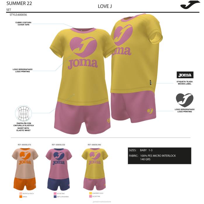 hr Joma set djevojka ljubav j ružičasta narančasta 6FVN2672