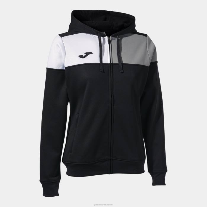 hr Joma jakna s kapuljačom ekipa v crno sivo bijelo 6FVN2143 žene