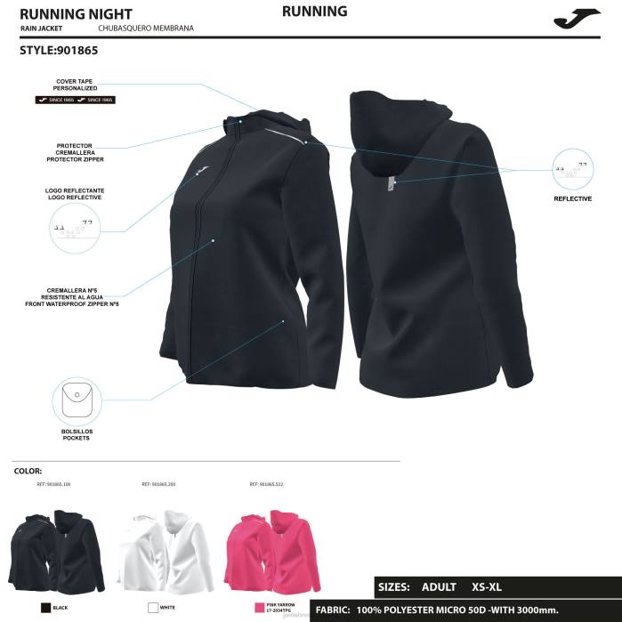 hr Joma kišna jakna r-noć crno 6FVN2265 žene