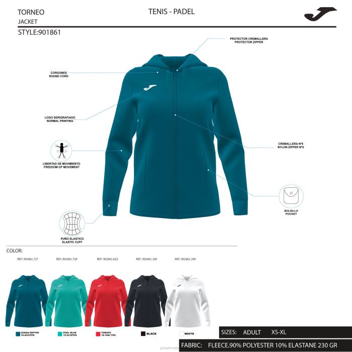 hr Joma skulptura jakne s kapuljačom ii crno 6FVN3942 žene