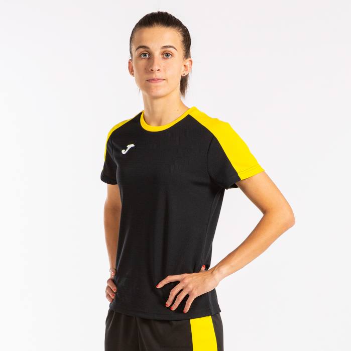hr Joma majica kratki rukav eko prvenstvo crno žuta 6FVN4003 žene