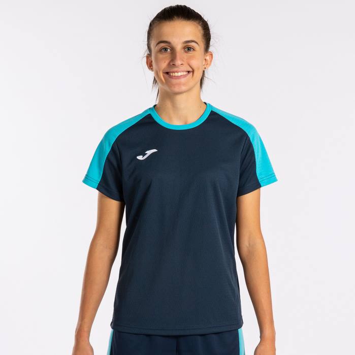 hr Joma majica kratki rukav eko prvenstvo tamnoplava fluorescentna tirkizna 6FVN2228 žene