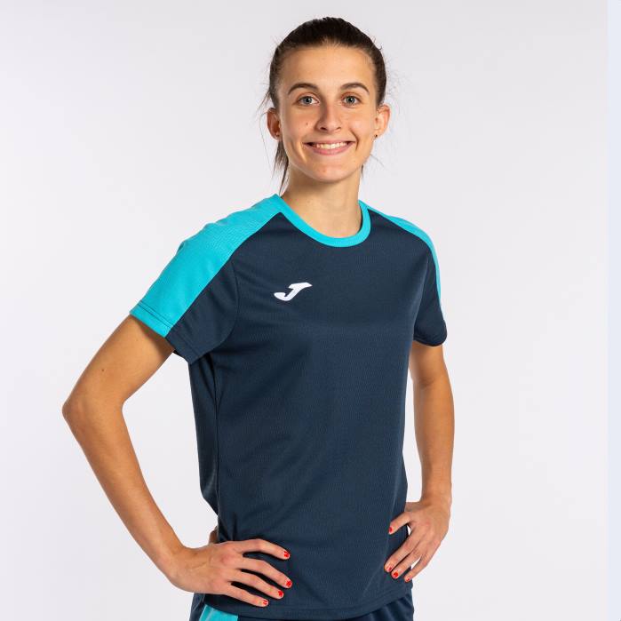 hr Joma majica kratki rukav eko prvenstvo tamnoplava fluorescentna tirkizna 6FVN2228 žene