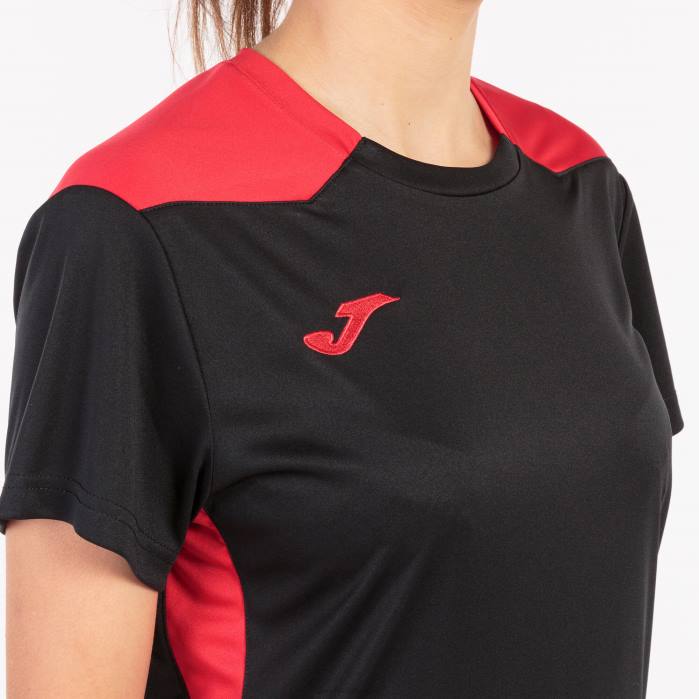 hr Joma majica kratkih rukava prvenstvo vi crno crvena 6FVN3648 žene