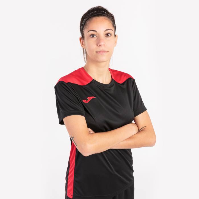 hr Joma majica kratkih rukava prvenstvo vi crno crvena 6FVN3648 žene