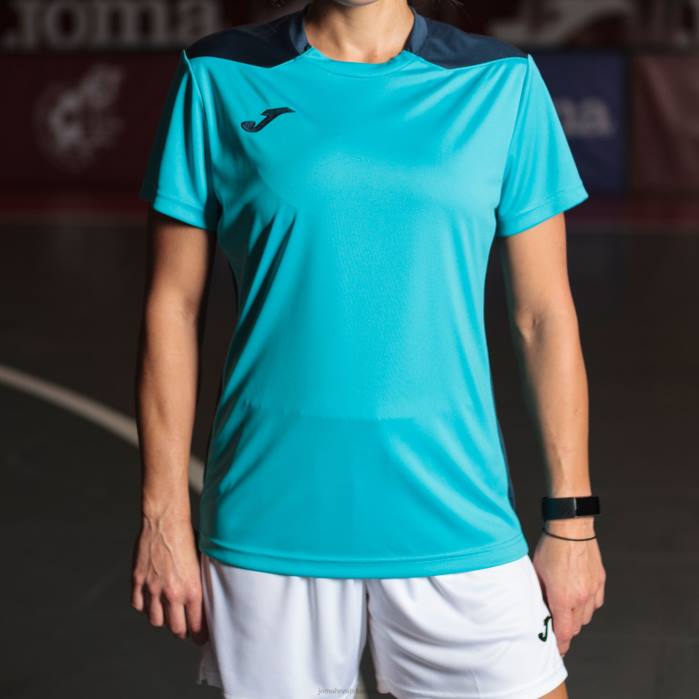 hr Joma majica kratkih rukava prvenstvo vi fluorescentno tirkizno tamnoplava 6FVN2659 žene