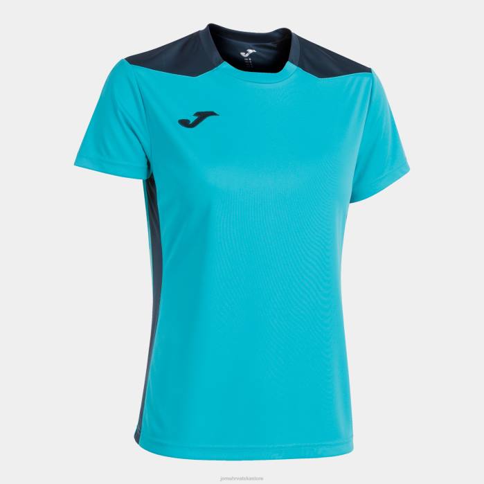 hr Joma majica kratkih rukava prvenstvo vi fluorescentno tirkizno tamnoplava 6FVN2659 žene