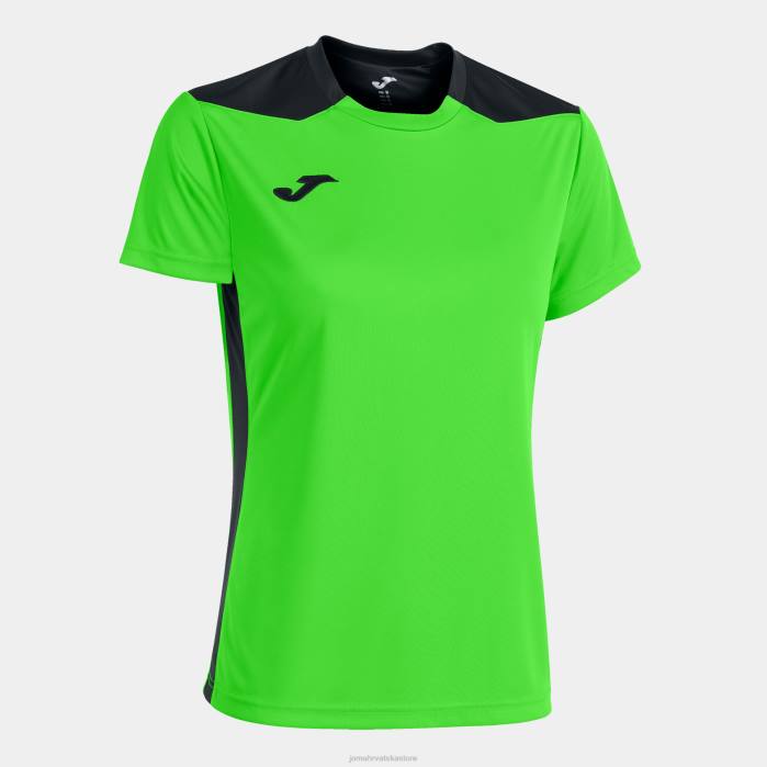 hr Joma majica kratkih rukava prvenstvo vi fluorescentno zelena crna 6FVN4009 žene