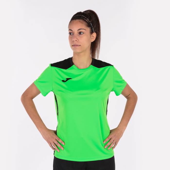 hr Joma majica kratkih rukava prvenstvo vi fluorescentno zelena crna 6FVN4009 žene