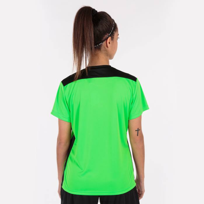 hr Joma majica kratkih rukava prvenstvo vi fluorescentno zelena crna 6FVN4009 žene
