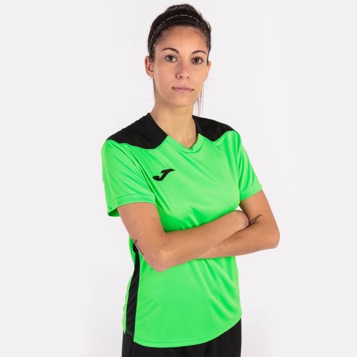 hr Joma majica kratkih rukava prvenstvo vi fluorescentno zelena crna 6FVN4009 žene