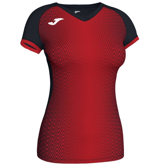 hr Joma majica kratkih rukava supernova crno crvena 6FVN3786 žene