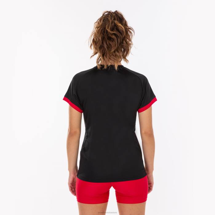 hr Joma majica kratkih rukava supernova crno crvena 6FVN3786 žene