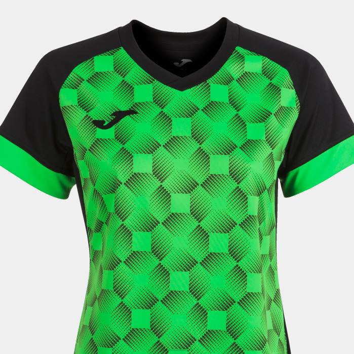 hr Joma majica kratkih rukava supernova iii crna fluorescentno zelena 6FVN1997 žene