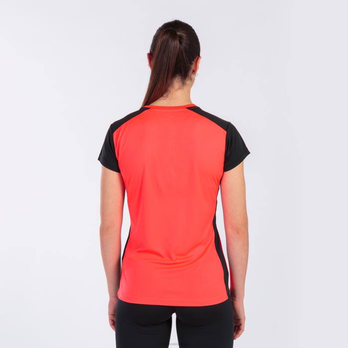 hr Joma rekord košulje kratkih rukava ii fluorescentna koraljna crna 6FVN2012 žene