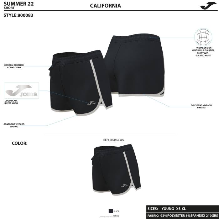 hr Joma kratke hlače california crno 6FVN3717 žene