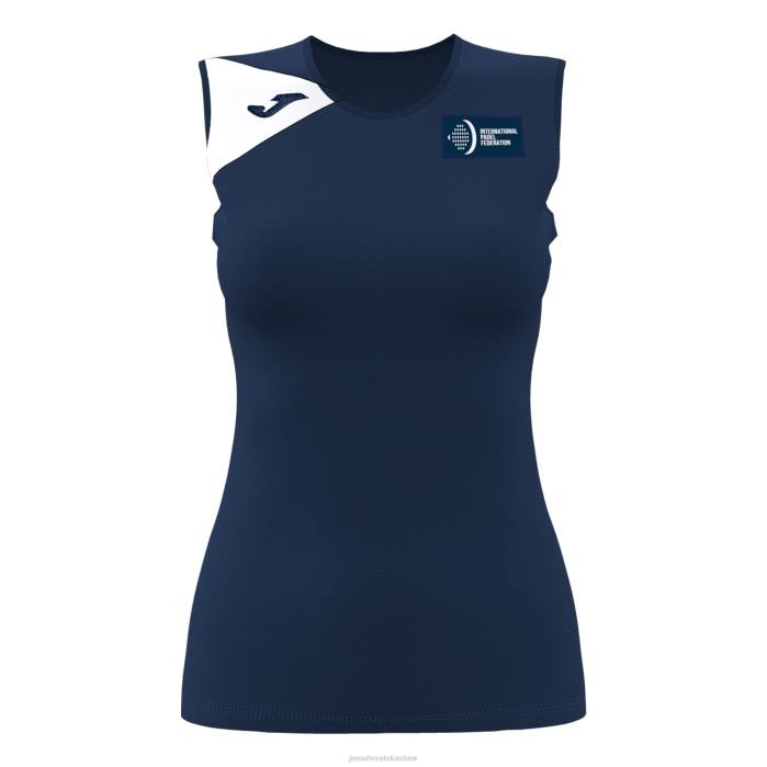 hr Joma majica bez rukava međunarodna padel federacija tamnoplava bijela 6FVN2497 žene
