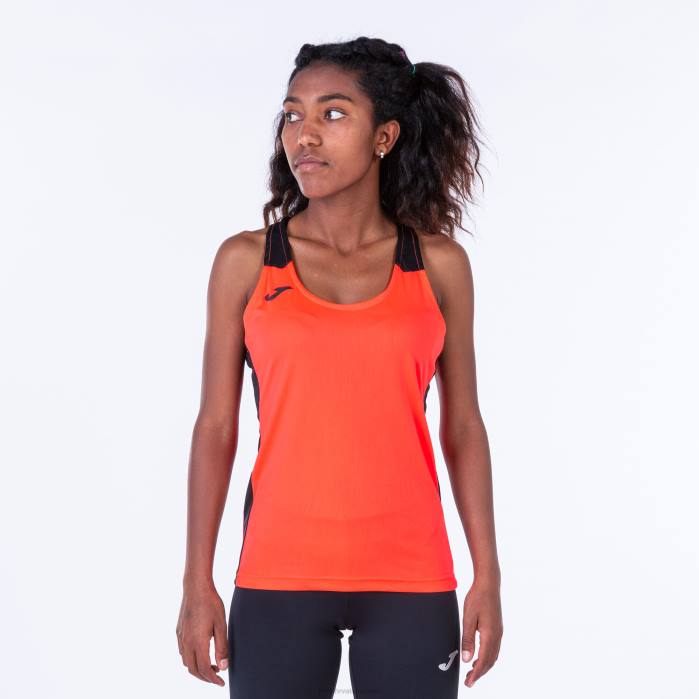 hr Joma rekord bez rukava ii fluorescentna koraljna crna 6FVN3681 žene