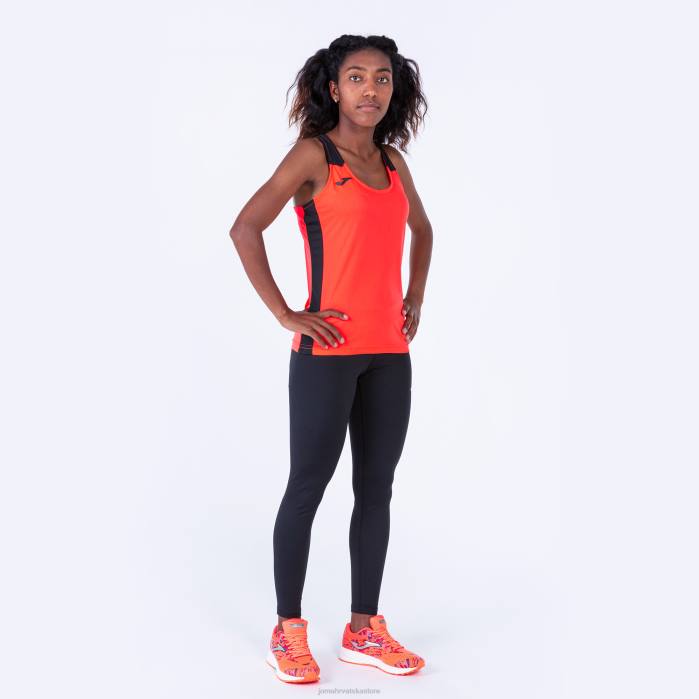 hr Joma rekord bez rukava ii fluorescentna koraljna crna 6FVN3681 žene
