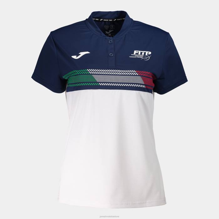 hr Joma polo majica kratkih rukava talijanska teniska i padel federacija tamnoplava bijela 6FVN1756 žene