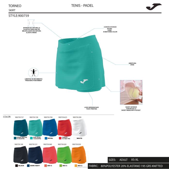 hr Joma otvorena suknja ii fluorescentni koralj 6FVN3793 žene
