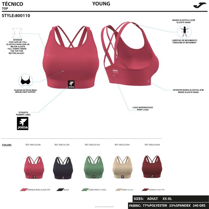 hr Joma sportski grudnjak daphne crno 6FVN2161 žene