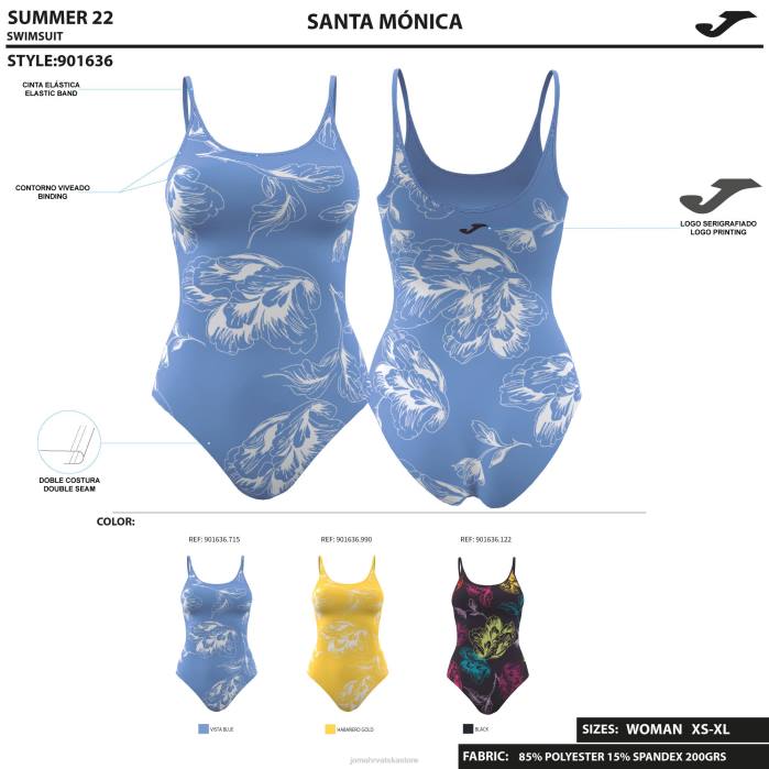 hr Joma kupaći kostim santa monica plava 6FVN1692 žene